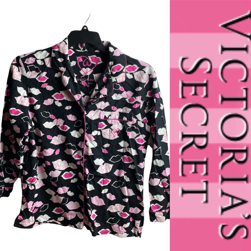 Victoria’s Secret Vintage Cotton Long Sleeve Button Down Pajama Top Size Small